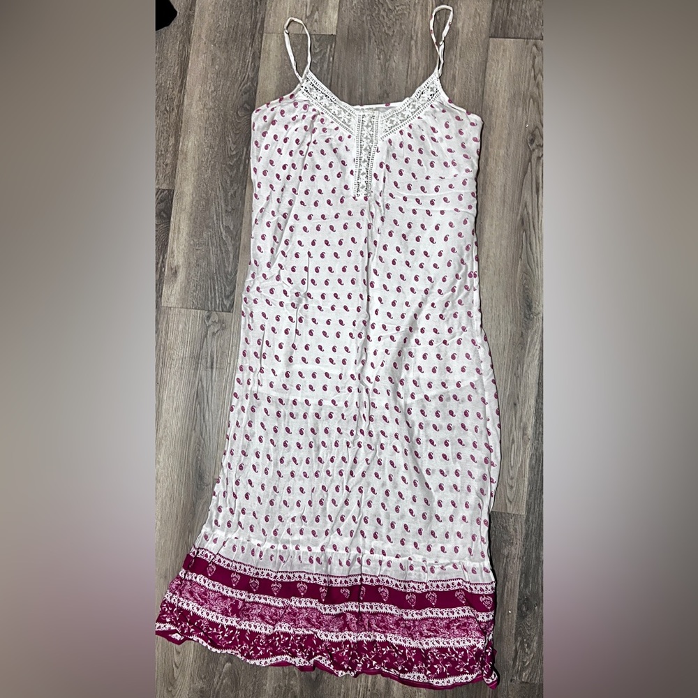 EN CREME Bohemian Long Flowy Dress Lined Size M